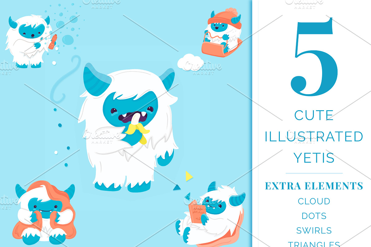 Chillin' Yeti Surface Pattern, a Pattern Graphic by Preyer Design (Photo 2 of 8)