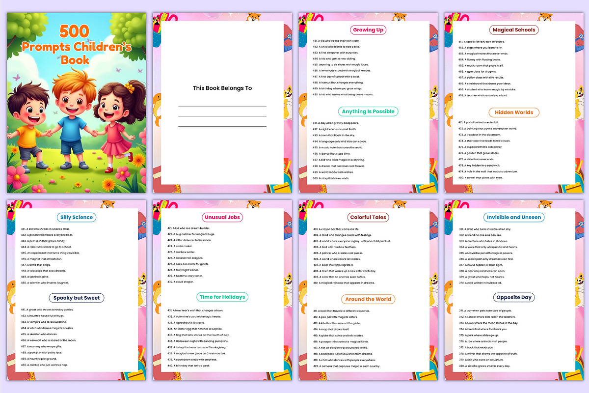 500 Prompts Children’s Book Canva, a Stationery Template by Mustafiz (Photo 2 of 5)