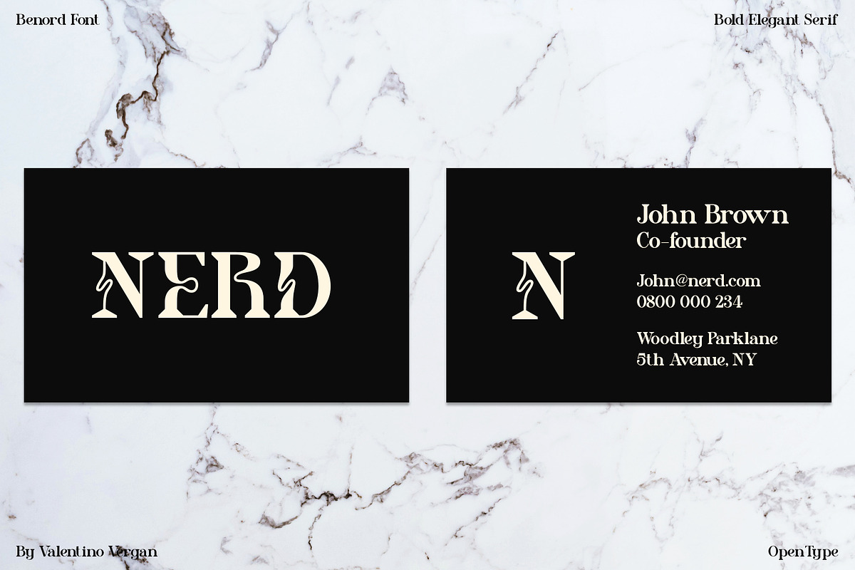 Benord - Bold Elegant Serif, a Serif Font by Valentino Vergan (Photo 8 of 14)