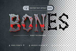 Red Bones - Editable Text Effect