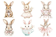 Cute Coquette Baby Bunny Clipart PNG, an Illustration by SinaCreation (Thumbnail 2 of 5)