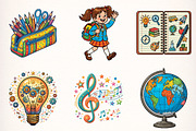 School Clipart PNG Bundle, a Transportation Illustration by Digital Artistic99 (Thumbnail 3 of 9)