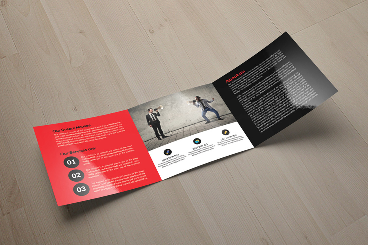 Business Square Trifold Brochure, a Brochure Template by Psd Templates (Photo 1 of 4)
