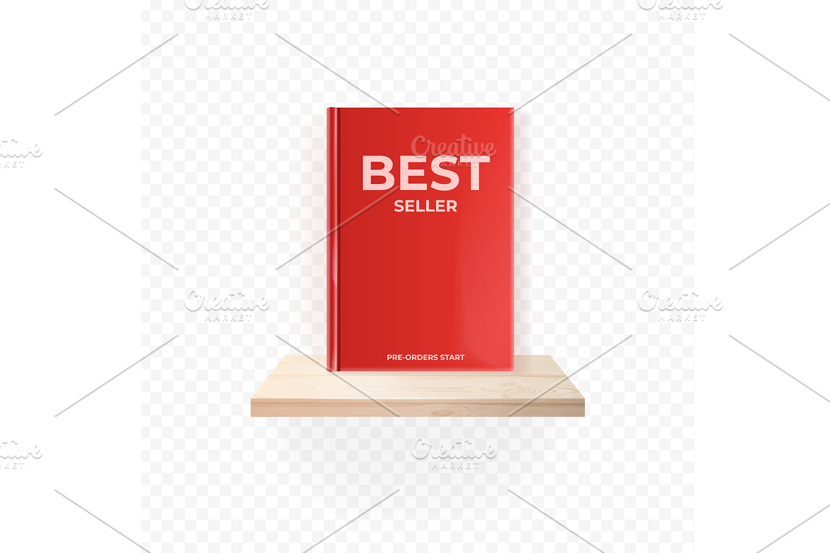 Bestseller book. Realistic red book, an Illustration by Stock-Smart-Start