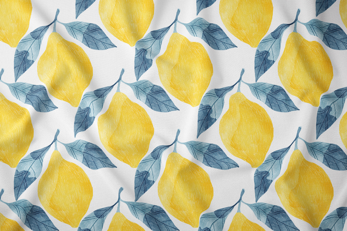 Lemons Blue Leaves, a Food Illustration by Helga Wigandt (Photo 7 of 8)