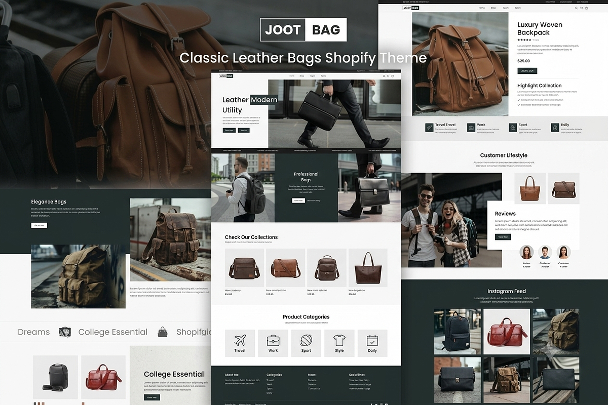 Jootbag Bag Store Shop Shopify Theme, a Shopify Template by ThemesRain (Photo 1 of 3)