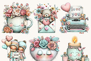 Whimsical Boho Valentine Clipart, a Seasonal Illustration by Design Scotch (Thumbnail 4 of 8)