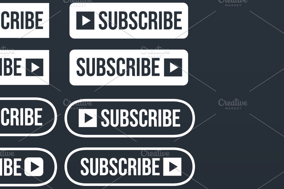 YouTube Subscribe Button Icon Bundle, a Graphic by Vaughn Studios (Photo 6 of 6)