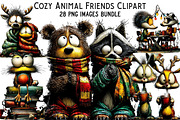 Cozy Animal Friends Clipart, an Illustration by Craft Nest (Thumbnail 1 of 8)