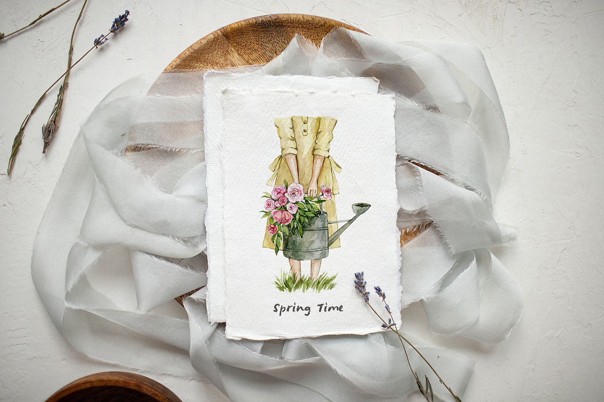 BLOOMING SEASON watercolor clipart, a Seasonal Illustration by long summer (Photo 4 of 15)
