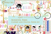 Parisian,Bonjour Paris,Eiffel Tower, an Illustration by Mia's Graphic Design (Thumbnail 1 of 9)