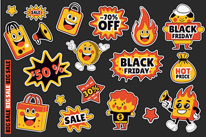 Retro Sale Shopping Stickers, a Finance Illustration by alexdndz