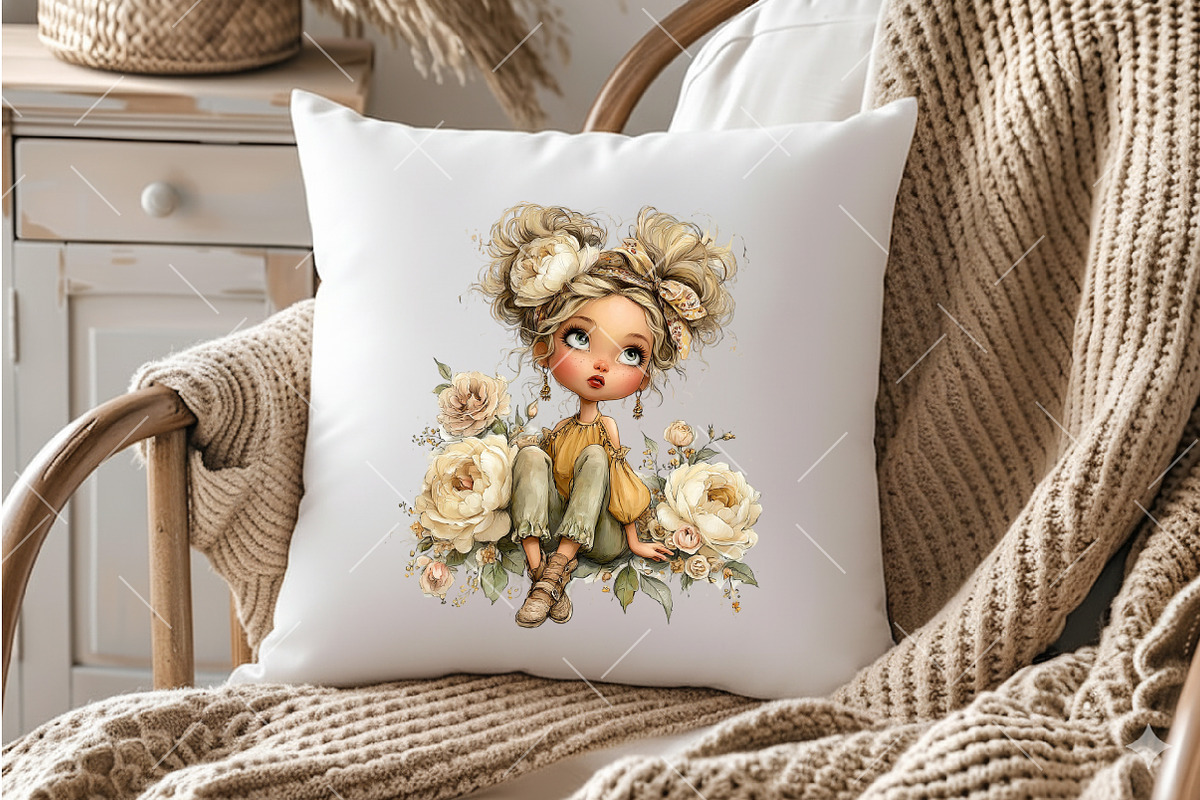 Floral Girl PNG Clipart Set, an Illustration by OK Design (Photo 4 of 6)