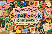Paper Cut-Out Scrapbook Bundle, a Decorative Illustration by Anna Studio (Thumbnail 1 of 28)