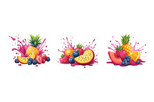 Cartoon berries juice concepts, a Food Illustration by Stock-Smart-Start