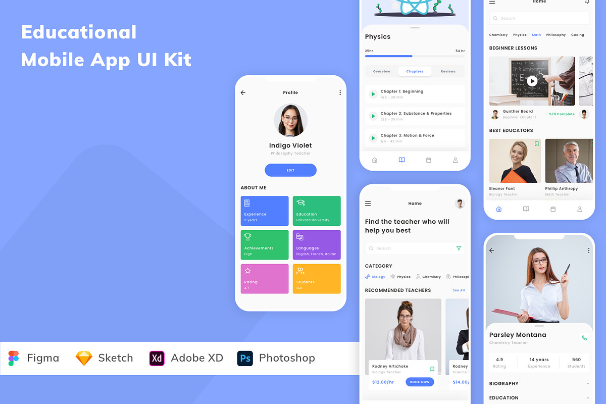 Educational Mobile App UI Kit, an UI Kit Template by Betush