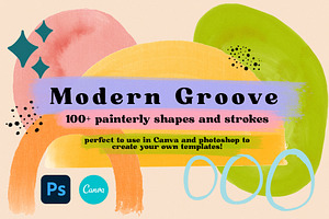 Modern Groove Shapes and Strokes, a Shape Add-On by Dear Darling Design