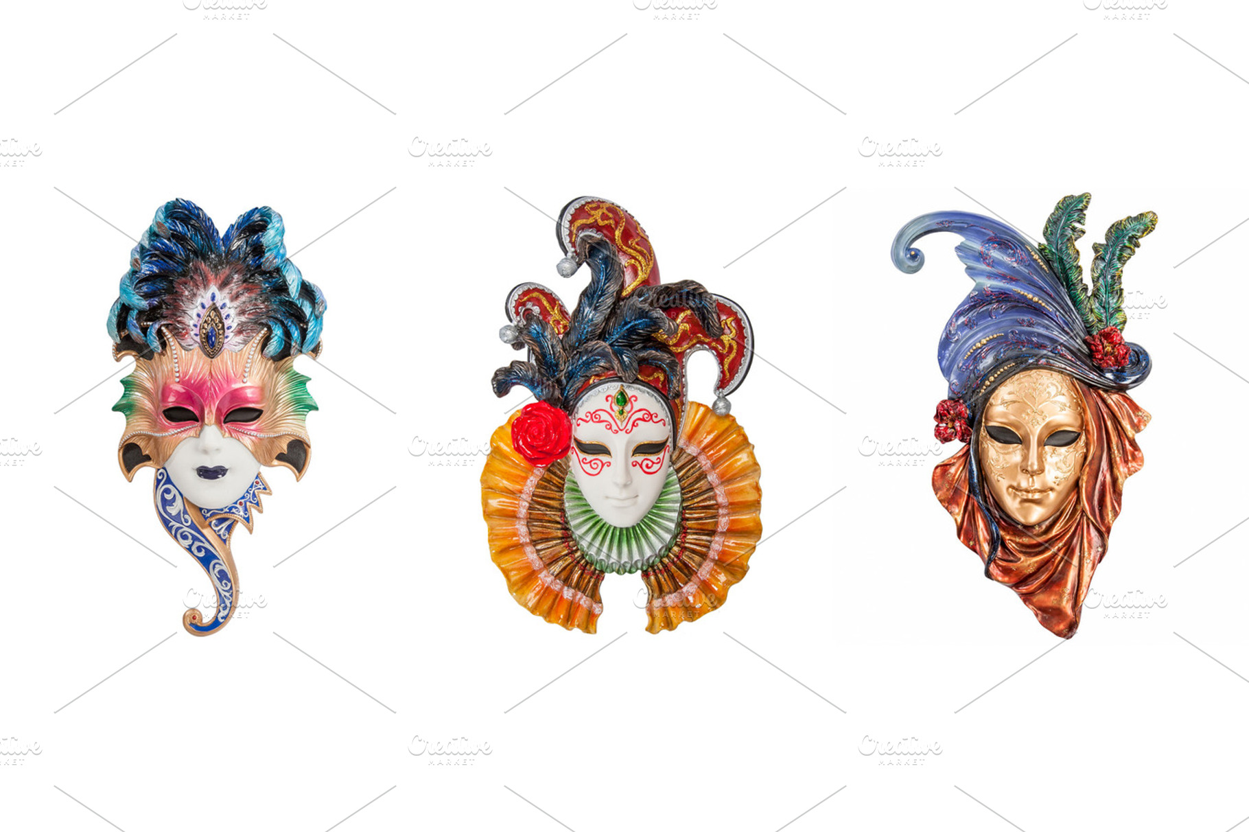 Venetian masks for venice carnival containing closeup, isolated, and italian, an Arts & Entertainment Photo by Sisika