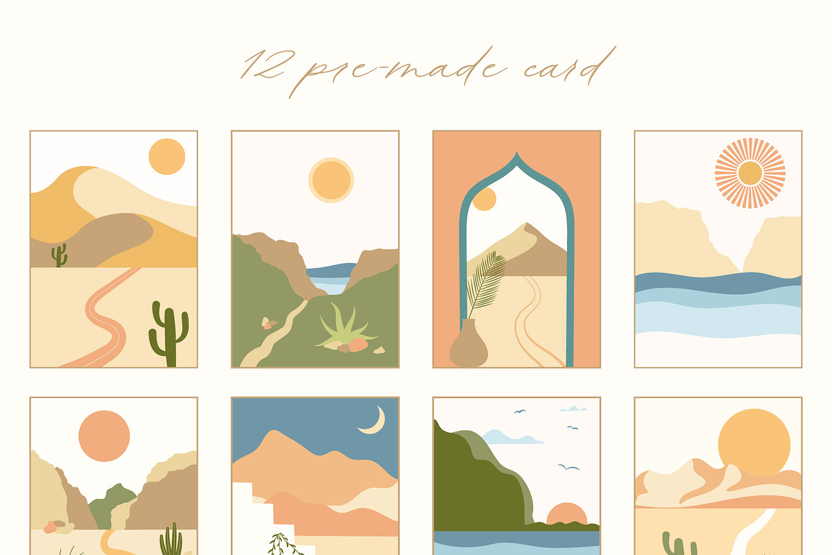 Abstract landscape creator kit, an Object Graphic by museberry (Photo 4 of 9)