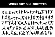 People Workout Vector Silhouette, an Object Graphic by nandinigraphics (Thumbnail 1 of 3)