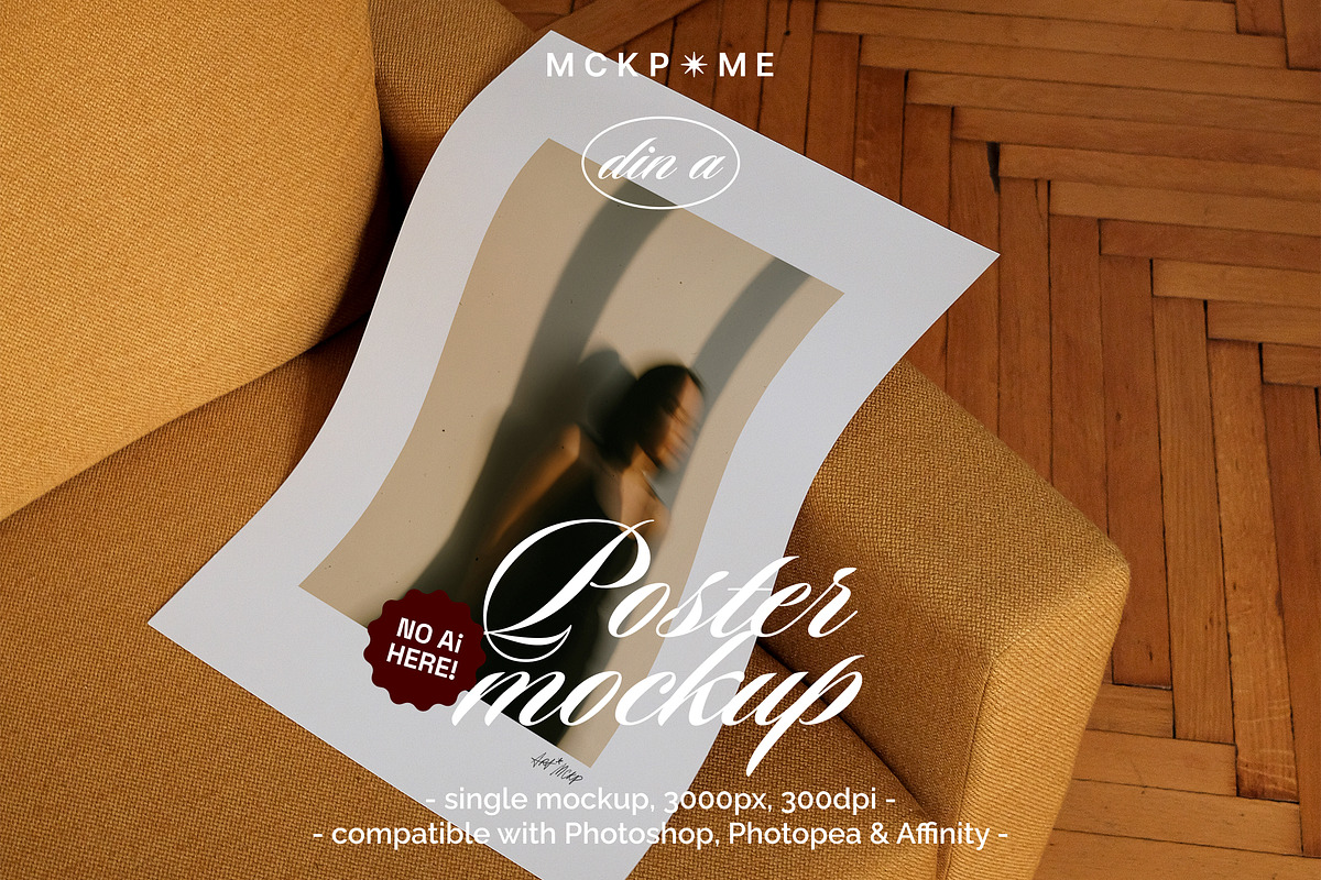 Printed poster interior mockup, a Merchandise Mockup by MCKP*ME (Photo 1 of 3)