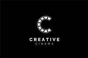 Letter C Film Strip Movie Logo