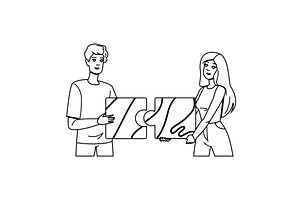 label product market fit vector, a Person Illustration by pikepicture