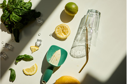 Making a refreshing summer drink.