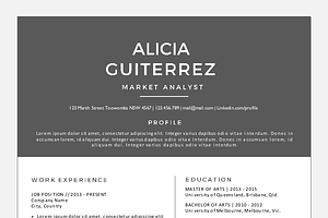 Black White Word Resume Bundle