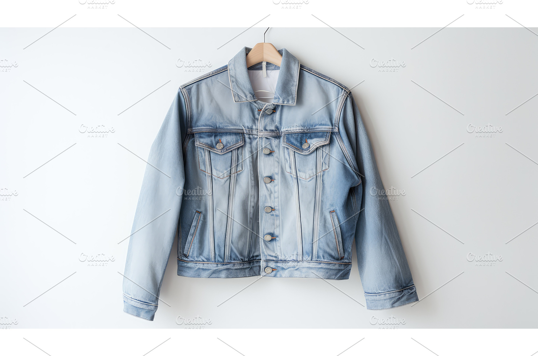 style denim white background ai, a Beauty & Fashion Photo by pikepicture