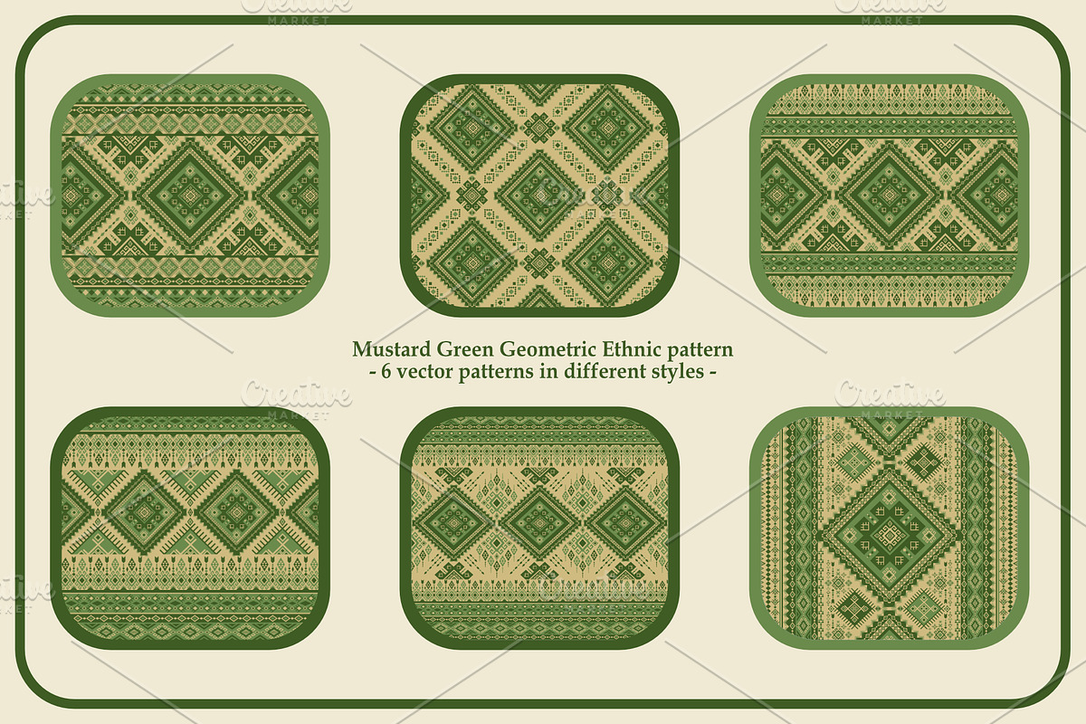 Mustard Green Native Ethnic pattern, a Pattern Graphic by ThaiByGaew (Photo 2 of 5)