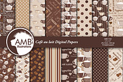Cafe au lait, Coffee papers AMB-1563, a Pattern Graphic by AMBillustrations (Thumbnail 2 of 2)