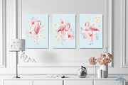 Oasis | Watercolor Flamingo patterns, a Pattern Graphic by Tanya Vollar (Thumbnail 6 of 10)