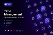 Time Management Icons – 14x, an Outline Icon by Alireza Icons (Thumbnail 1 of 3)