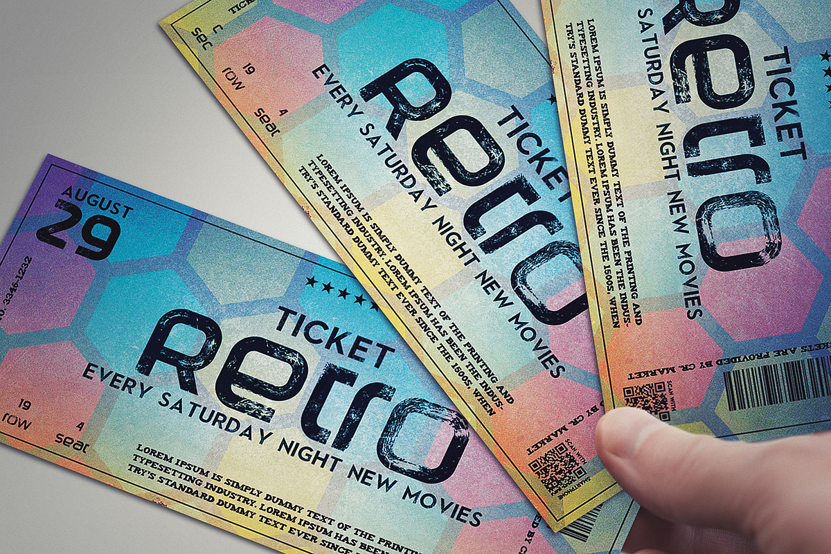 Stylish retro ticket, a Card Template by Tzochko (Photo 5 of 5)