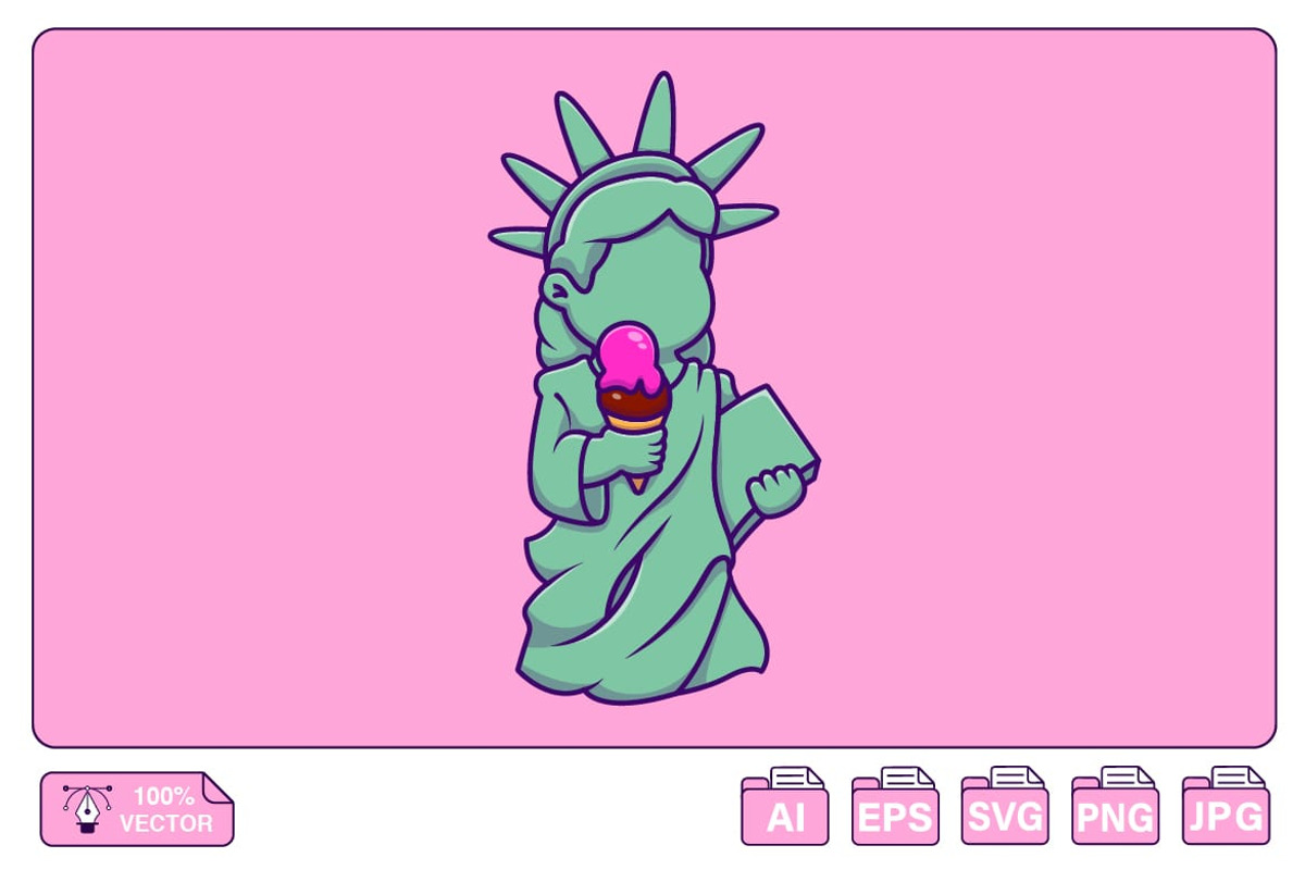 Cute Liberty Landmark Holding, an Object Illustration by Artstorystudio (Photo 1 of 3)