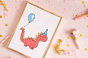 Kawaii Dinosaur Birthday Sticker Set, a Graphic by Dori Debreceni draws (Thumbnail 4 of 4)