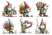 Watercolor Whimsical Gnome Clipart, a Seasonal Illustration by Creative Art (Thumbnail 4 of 7)