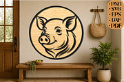 Pig Head Circle SVG, an Object Graphic by DreamCafeArt (Thumbnail 2 of 4)