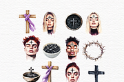 Lent clipart, prayer christian png, a Seasonal Illustration by Invite to Clipart (Thumbnail 2 of 4)