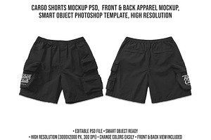 Cargo Shorts Mockup PSD Editable