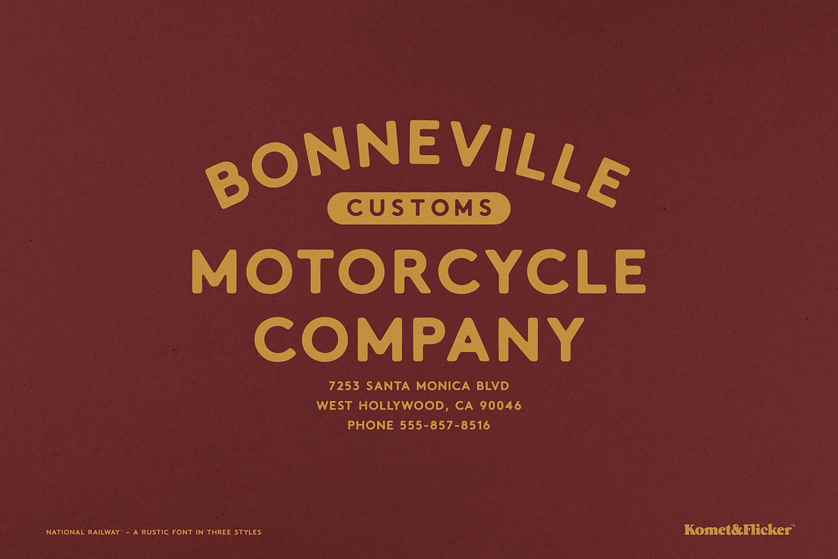 National Railway - A Rustic Font, a Sans Serif Font by Komet & Flicker (Photo 3 of 15)