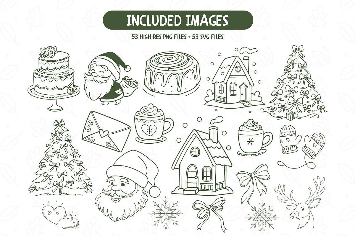 Christmas Doodle Clipart Bundle, an Illustration by TatiMockup (Photo 4 of 6)