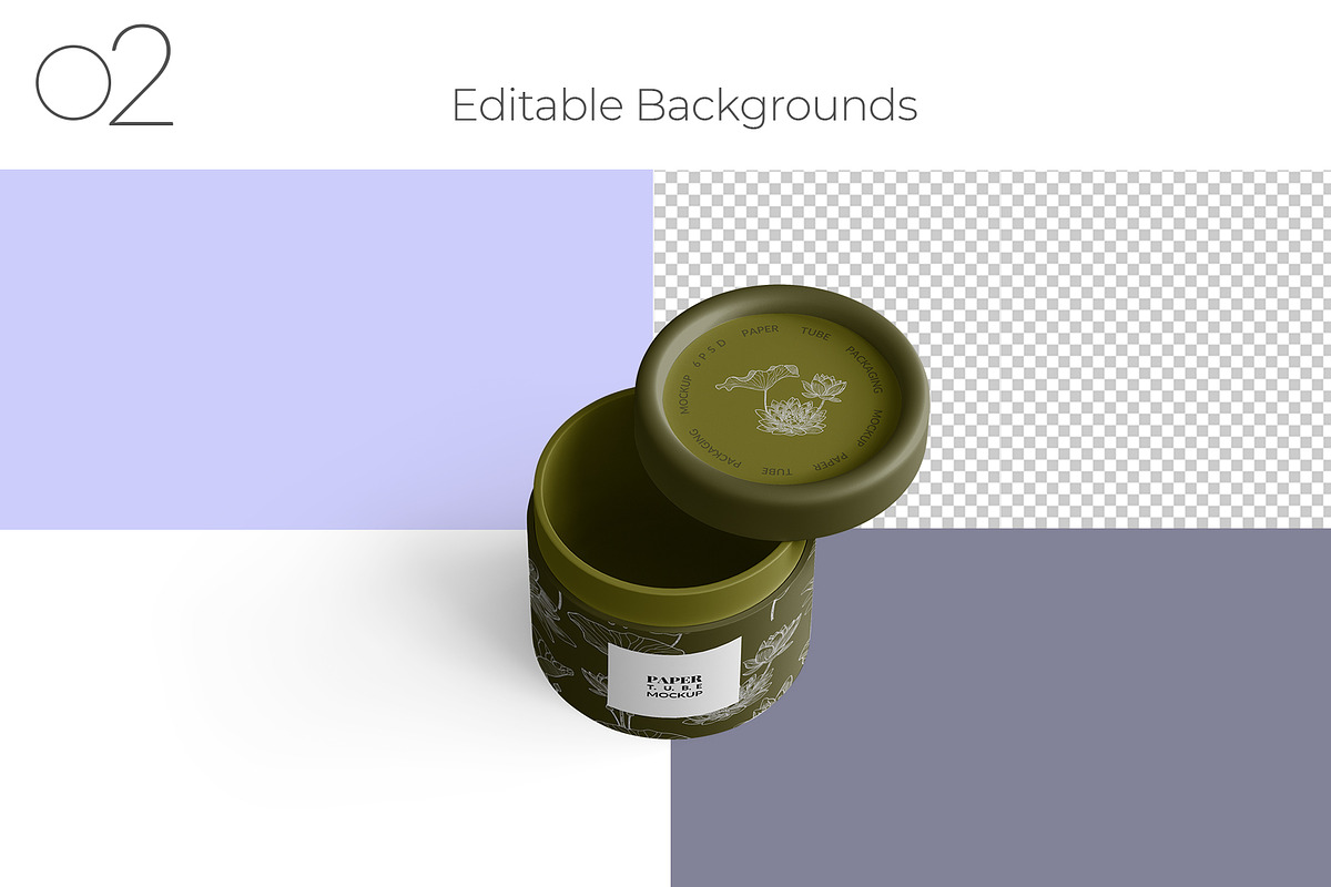 Small Paper Tube Packaging Mockup, a Packaging Mockup by Sheikhadesign (Photo 3 of 11)