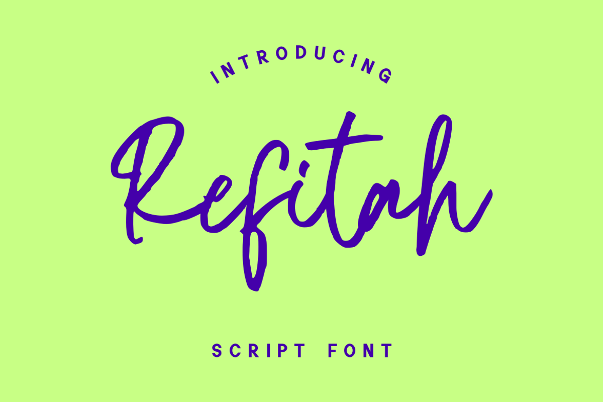 Refitah - Script Font, a Script Font by GFRcreative