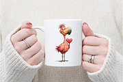 Whimsical Funny Valentines Flamingo, an Illustration by Watercolor design (Thumbnail 8 of 8)