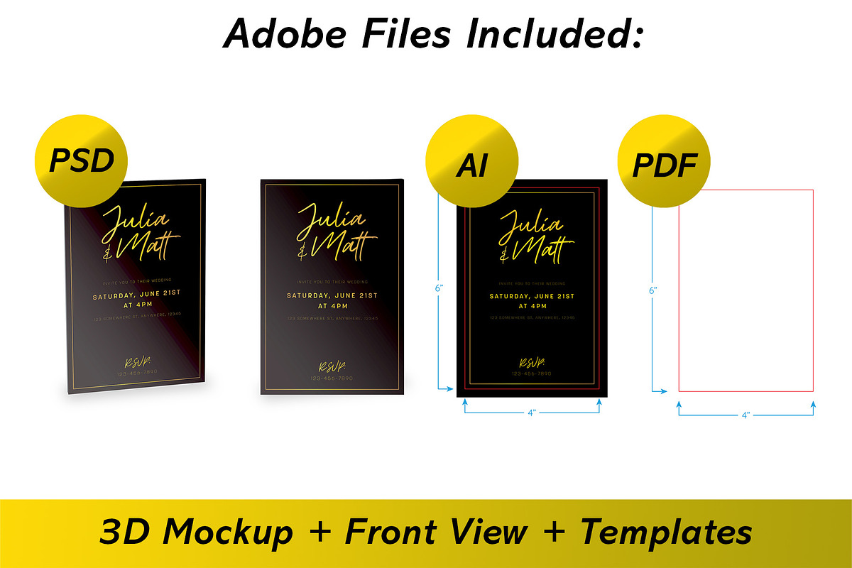 Wedding Invitation Mockup + Template, an Invitation Template by Korner (Photo 6 of 12)