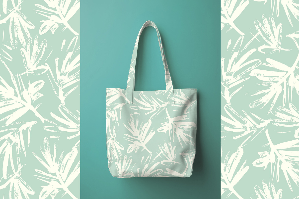 Summer Painted Palm Leaves, a Wallpaper Graphic by MalyskaStudio (Photo 15 of 15)