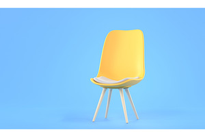 Yellow Office Chair On Blue