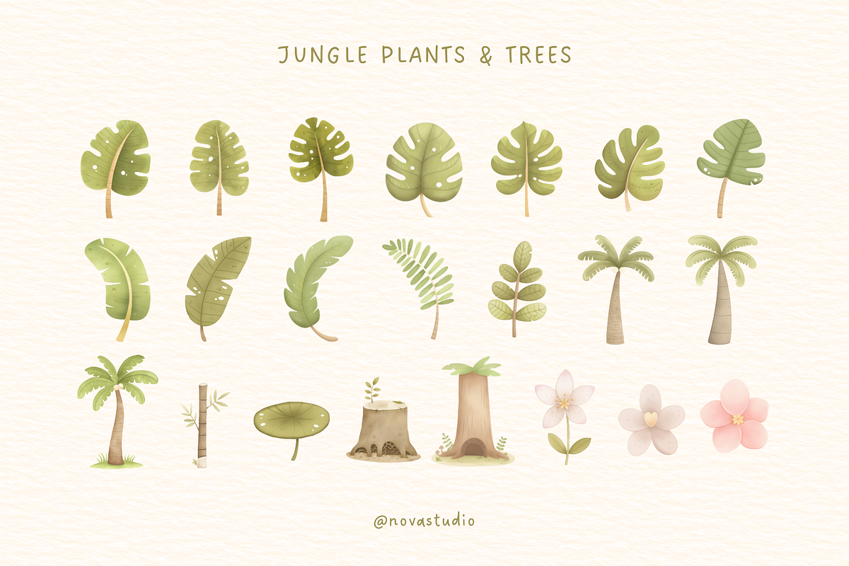 Jungle Friends Adventure – Clipart, an Animal Illustration by Nova Studio (Photo 4 of 11)